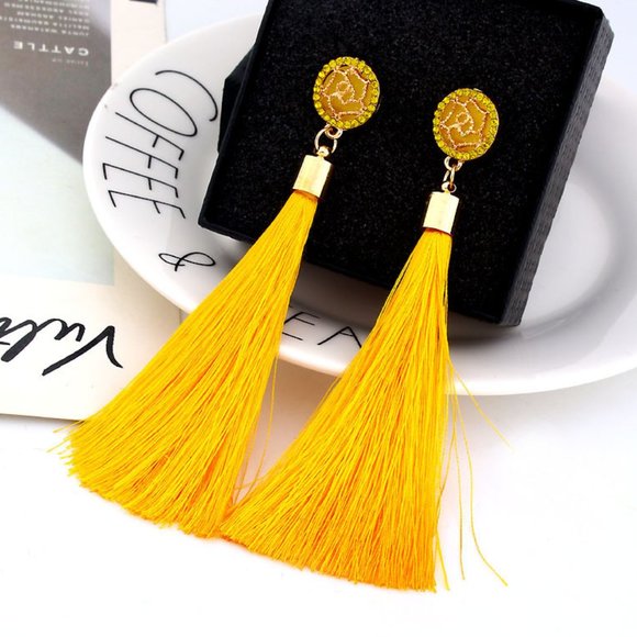Jewelry - Yellow Bohemian Tassel Earrings